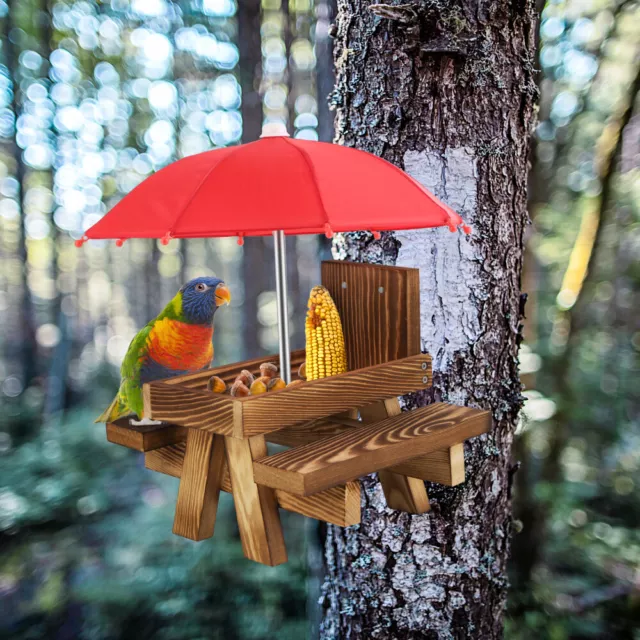 Wooden Hanging Garden Wildlife Squirrel Feeder Bird Feeder Table Garden Ornament