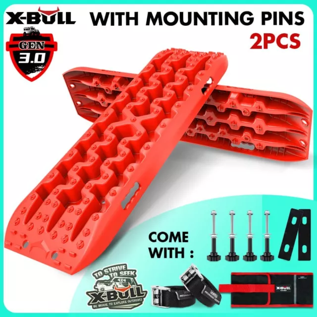 X-BULL 4x4 Recovery Tracks Board Red Sand Tracks/Mud Truck/Off Road 4wd 1 Pair