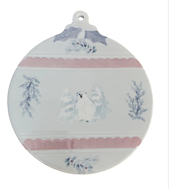 Pfaltzgraff Winter Frost Ornament Shaped Cheese Board serving tray polar bear