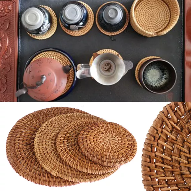 Insulation Placemats Handmade Bowl Pad Table Padding Rattan Coasters Cup Mats