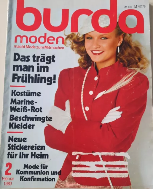 Burda Moden 2/1980 Schnittmuster Vintage Style Mode Zeitschrift März