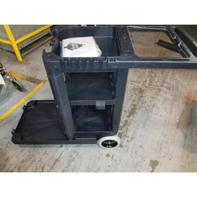 Tough Guy 5Jky3 38" X 19-3/4" X 56" 1 Shelf (Black) Janitor Cart 186836