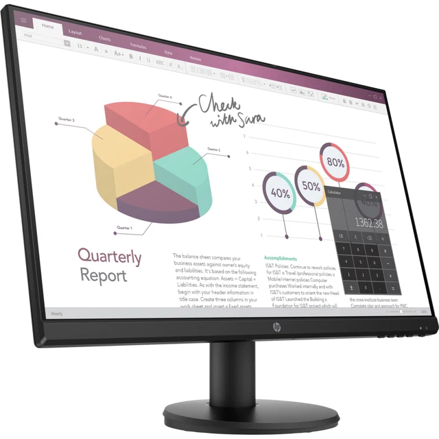HP P24v G4, LED-Monitor, 60,5 cm (23,8 Zoll), schwarz