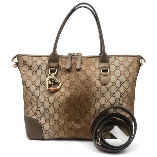 GUCCI Heart Bit Tote Bag Shoulder Bag 269957 #U915
