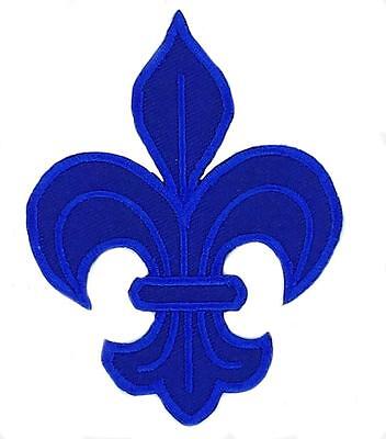 Ecusson patche fleur de lys argentée patch médiéval lily thermocollant 