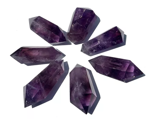 Amethyst Doppelender - Kristalltherapie - Amethyst Spitze poliert | 50 - 60 mm