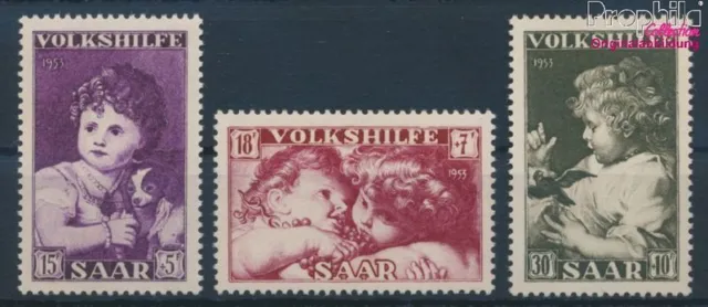 Briefmarken Saarland 1953 Mi 344-346 postfrisch Kunst (10214568