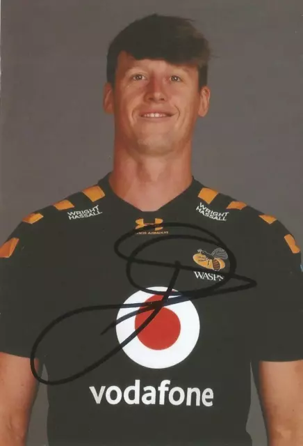 WASPS RUGBY UNION: JAMES GASKELL SIGNED 6x4 PORTRAIT PHOTO+COA