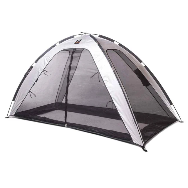 Tenda da letto Deryan con zanzariera 200x90x110cm argento repellente insetti culla DER