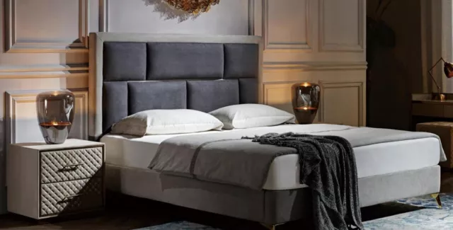 Chambre à coucher 3 ensemble Lit 2x Console De Chevet Lits Double Hôtel