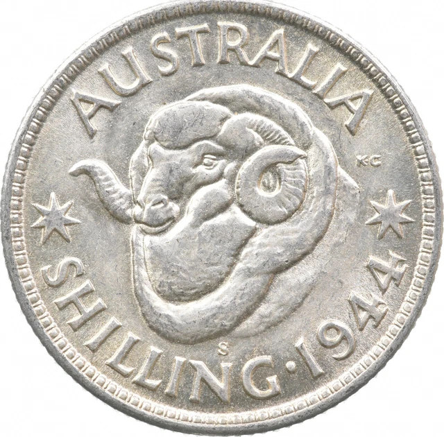 Roughly the Size of a Quarter 1944 Australia 1 Shilling World Silver Coin *382