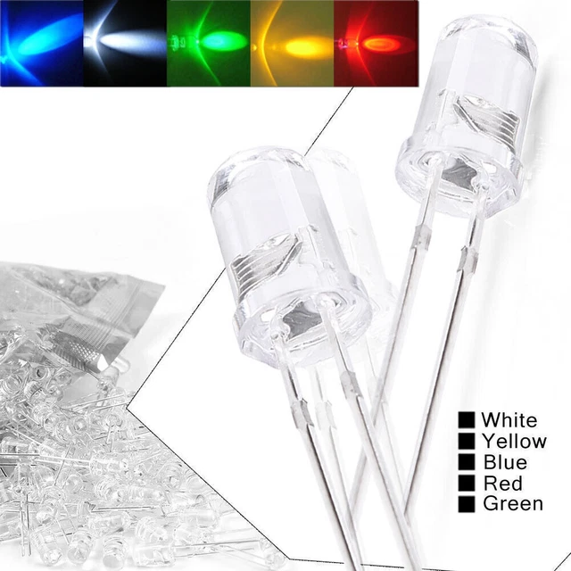 100/500/1000PCS 5mm LED Light Bulb Emitting Diode Small Night Lamp 20000 mcd
