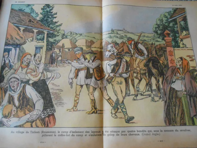 Village of Tisilesti Romania Leper Camp Attacked Bandits Drawing Print 1935