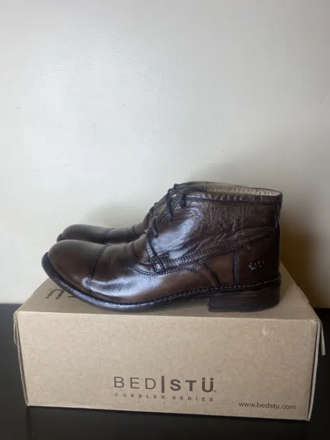 BED Stu Randall Mens Brown Leather Boots Size 9 Shoes