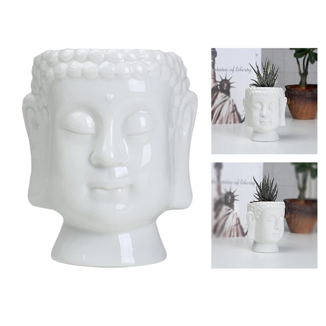 SUPVOX 1pezzi Vaso Per Piante Succulente Bianco Ceramica Con Decorazione Faccia Umana Design Creativo Per Giardinaggio e Decorazione Interni Capacità Per Succulente e Cactus Per Casa e