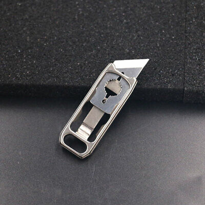 EDC Mini Titanium Keychain Utility Knife Pocket Paper Cutter Outdoor Travel Tool