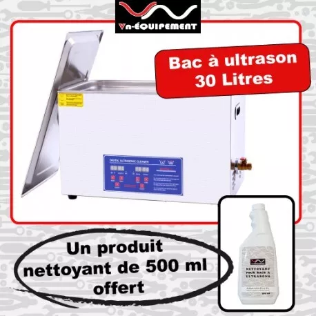 30L Bac nettoyeur ultrason - numérique - Produit nettoyant 500ml offert