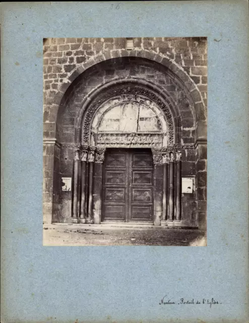 France, Nantua, Portail de l&#039;Eglise vintage print tirage d&#039;époque