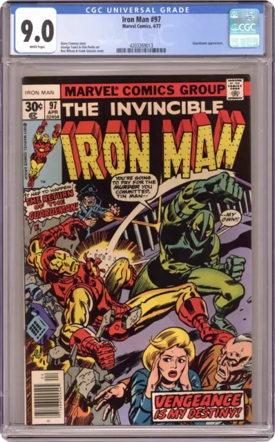 The Invincible Iron Man #97 CGC Graded 9.0 Guardsman Appear Classic Marvel Comic