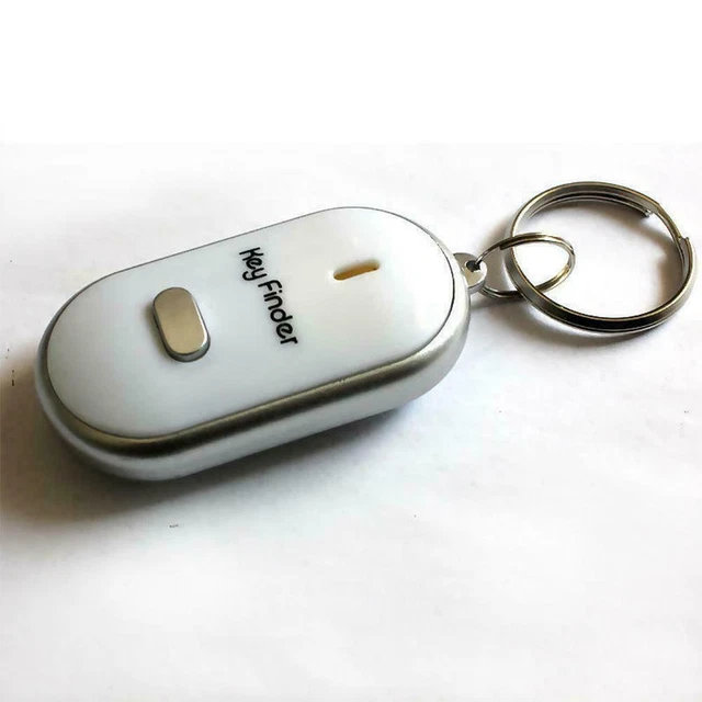 Localizzatore portachiavi LED antiperdita fischietto suono bianco X1 portachiavi Z4^Nuovo