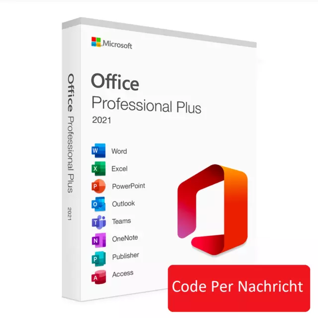 Microsoft Office 2021 Professional Plus - Code Sofort per Nachricht - KEIN ABO