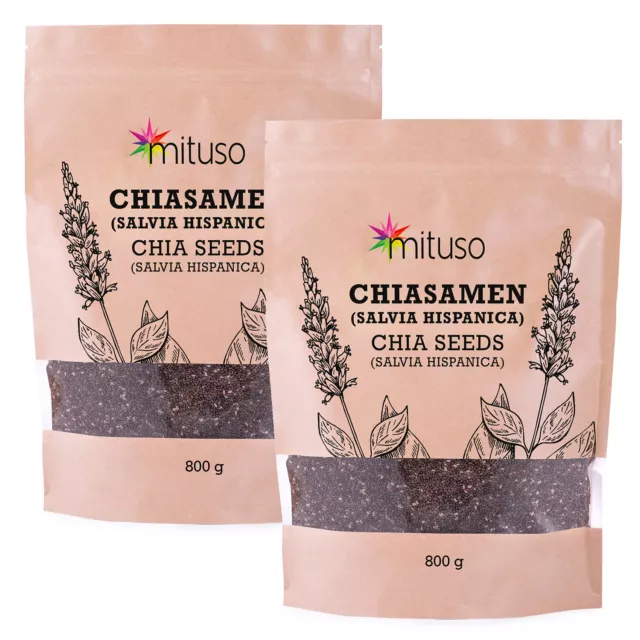 10x mituso Chia Samen, je 1600g -insgesamt 16kg- MHD 11.11.2023