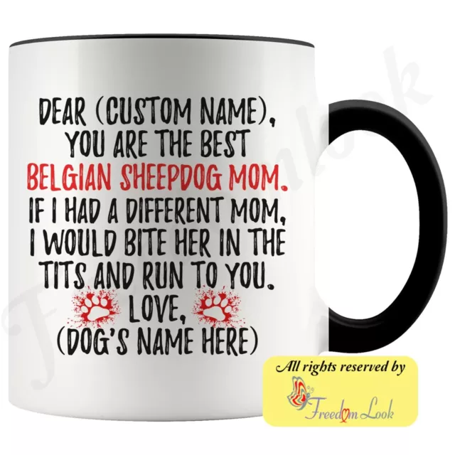Personalized Belgian Sheepdog Mom Gifts Groenendael Dog Owner Coffee Mug Chien