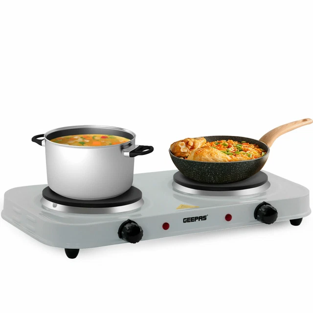 GEEPAS DOUBLE ELECTRIC Hot Plate Portable Table Top Cooker Hob 2000W