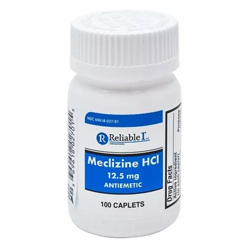 Meclizine HCL 100 Caplets 12.5 mg by Reliable1