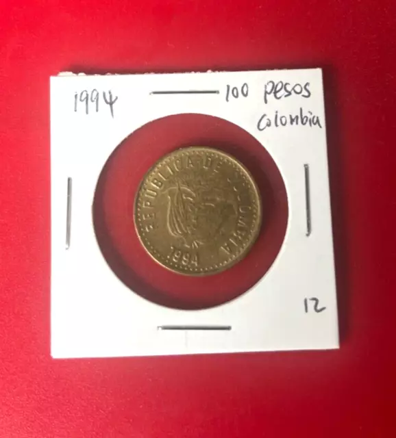 1994 100 Pesos Colombia Coin - Nice World Coin !!!