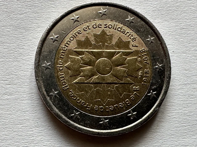PIÈCE DE 2 euros le bleuet de France fleur de mémoire et de solidarité