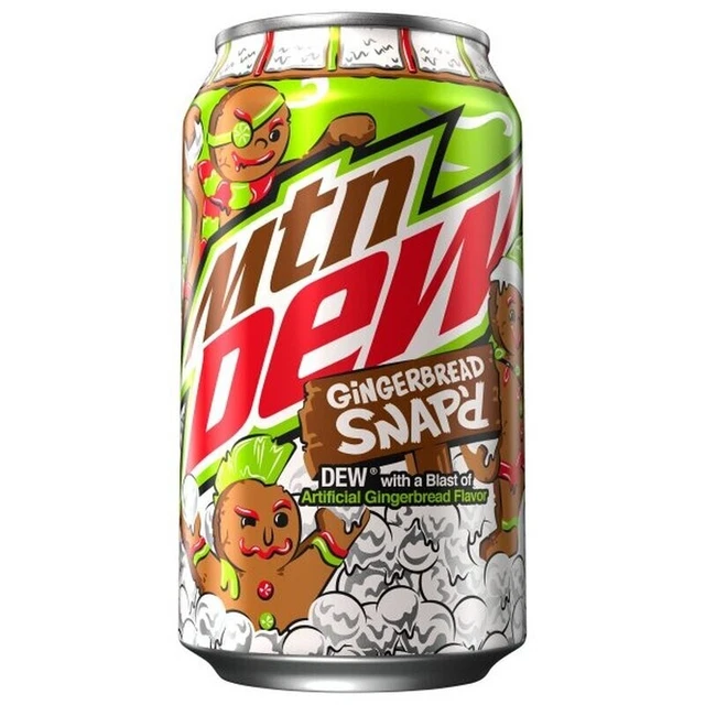 MOUNTAIN DEW- Gingerbread Snap'd Limited Edition  12oz FULL can R A R E !!!!