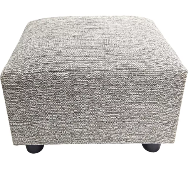 Foot stool pouffe/ Small/ Silver fleck  Chenille / British made