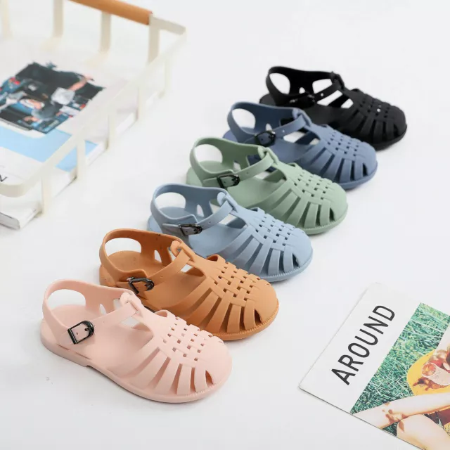 Kids Girls Boys Flat Summer Beach Jelly Sandals Children Flip Flops Shoes Size