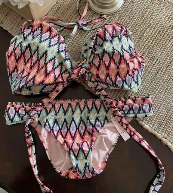 Victorias Secret VS SWIM SET 2pc "The Getaway Wrap" Halter Push-up Padded Bikini
