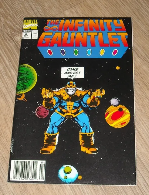 INFINITY GAUNTLET # 4 MARVEL COMICS October 1991 NEWSSTAND VARIANT THANOS COVER