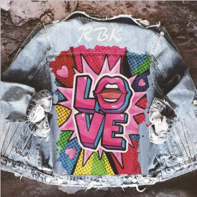 Womens New Fashion Letters Printed Hip Hop Jeans Denim Jacket Casual Outwear 220