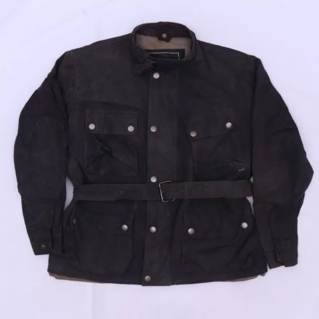 C3491 VTG Belstaff Black Prince Oilskin Waterproof Jacket Size L