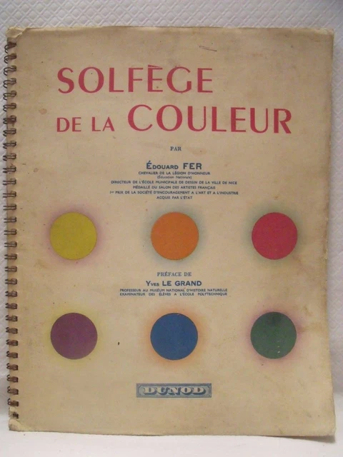 sp/29 -  SOLFEGE DE LA COULEURS  par EDOUARD FER  - Dunod / 1954