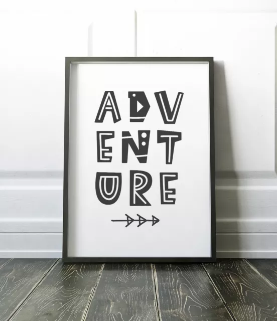 "Adventure" Kids Print / Bedroom Picture / Scandinavian Nursery Art Print