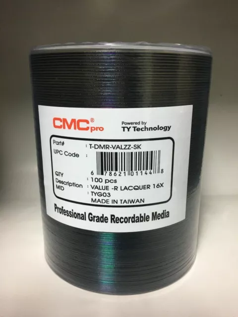 100 JVC Taiyo Yuden CMC Pro 16X Silver Thermal Lacquer Print Value DVD-R Disc