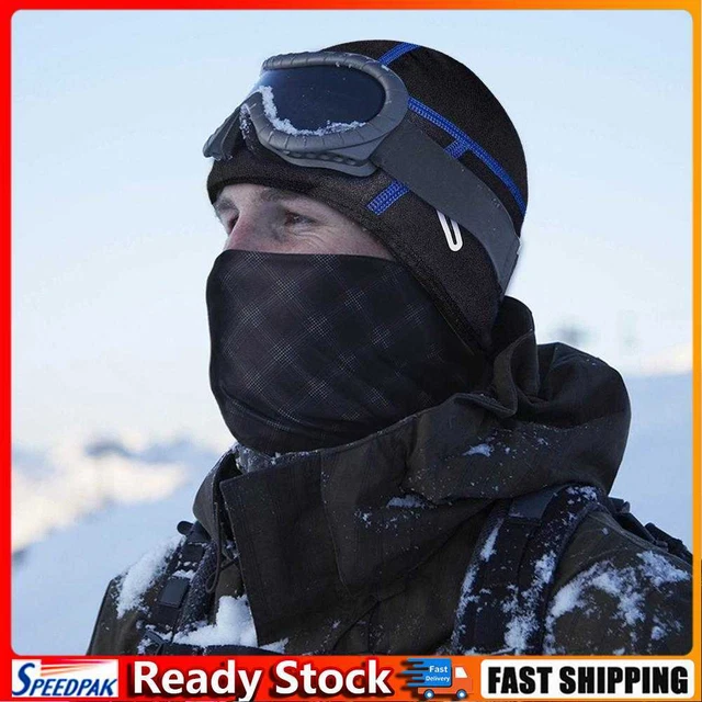 Winter Windproof Cycling Cap Warm Fleece Bicycle Riding Beanie Hat (Blue)