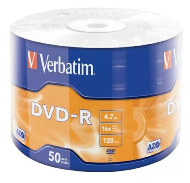 Dvd-R Verbatim Imprimible Y No 4.7GB 16X 120Minuti 50/100/150 3