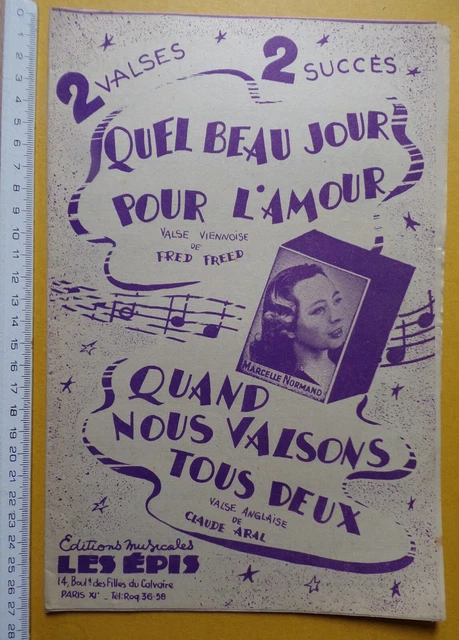 Partition Quel Beau Jour Pour L Amour Quand Nous Valsons Tous Les Deux 1950 Eur 6 50 Picclick Fr