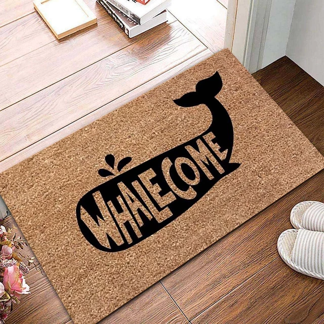 Whalecome Bathroom Door Front Non Slip Polyester Floor Mat Thick Fleece Blankets