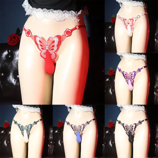 Mens Sissy Pouch Panties Underwear Lace Briefs Knickers Shorts Underpants +