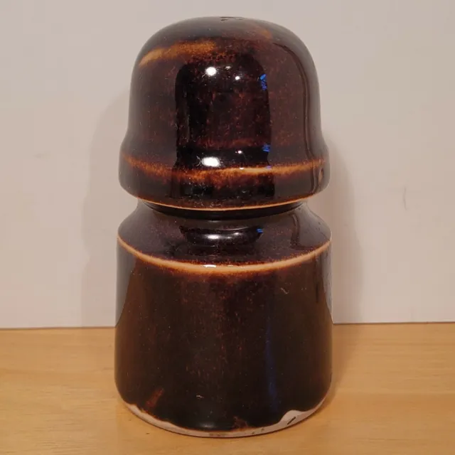 Vintage Ceramic Insulator Brown Glazed Electrical Midcentury Telephone Pole