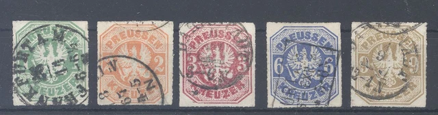 Preußen Mi.Nr. 22-26, Freimarken 1867 gestempelt, Mi.Nr. 23 geprüft (3437)