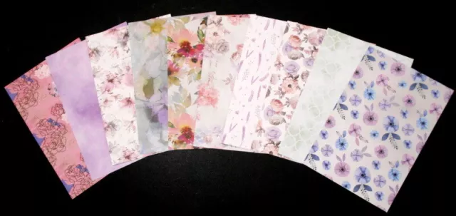 PALE GARDEN ~ 10 Scrapbooking/Cardmaking Papers - 160gsm - 15cm x 10cm