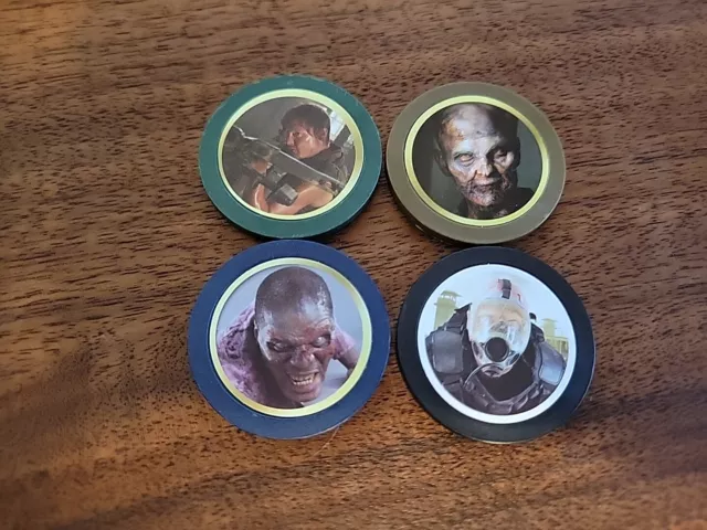 4 Pc The Walking Dead Poker Chips